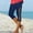 Navy, variant on Women's Summer High Waisted Solid Color Capris Mesh Splicing Slim Fitting Yoga Gym Pants
