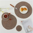 thumbnail image 3 of Classic Woven Tabletop Collection, Indoor/Outdoor Placemat Set, Round,4 Piece,Blue, 3 of 5
