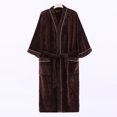 thumbnail image 7 of Bxsruta Womens Bathrobe Plush Fleece Sleepwear Soft Long Robe with Pockets and Belt, 7 of 7