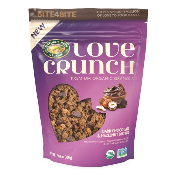 Love Crunch Organic Granola, Dark Chocolate & Hazelnut Butter, 10.6oz Pouch