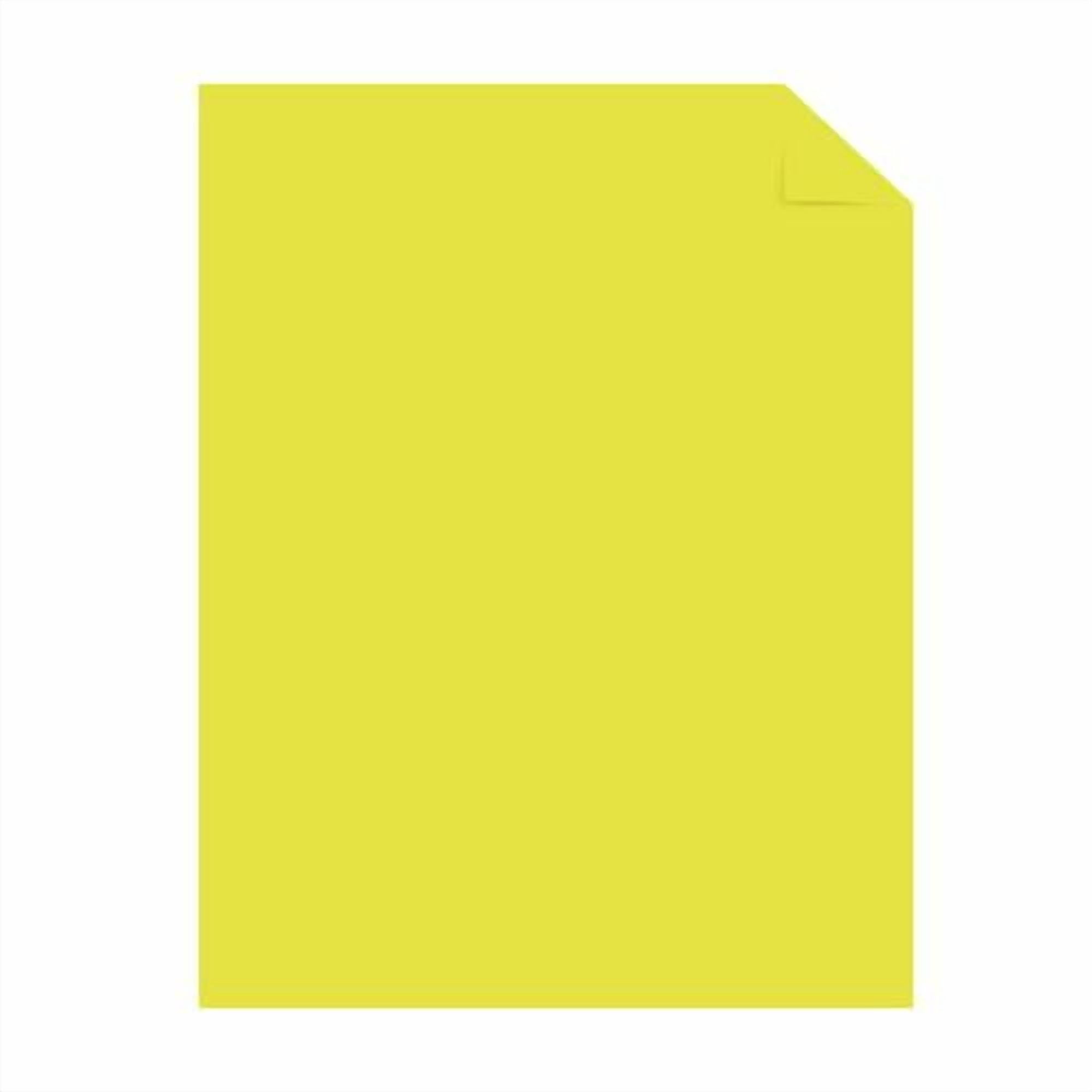 Color Cardstock -"Punchy Pastels" Assortment, 65 lb Cover Weight, 8.5 x 11, Lively Lemon, 100/Pack | Bundle of 5