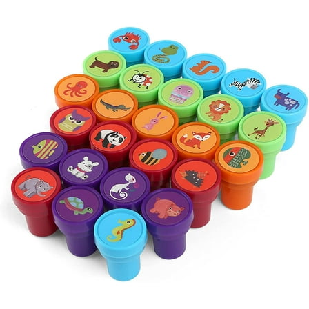 Naler 26Pcs Zoo Animal Stamps for Kids,Self Inking Stamps for Child Xmas Birthday Gift,Party Favors Filler,Teacher Stamps