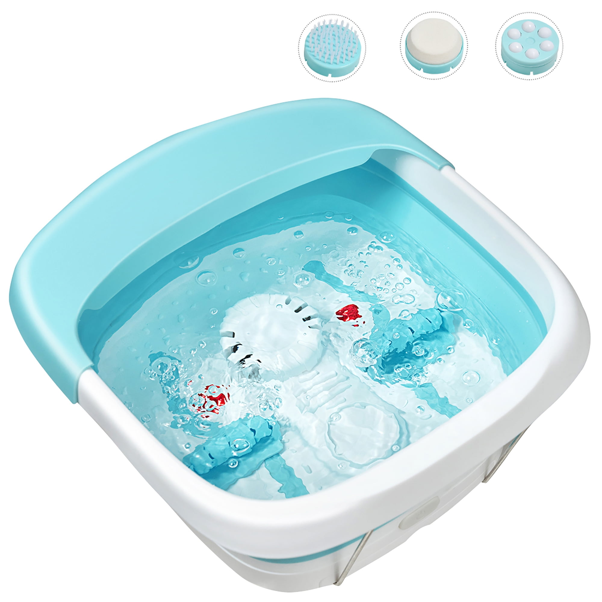 Costway Heated Foot Spa Bath Massager Collapsible Design, 3 in 1