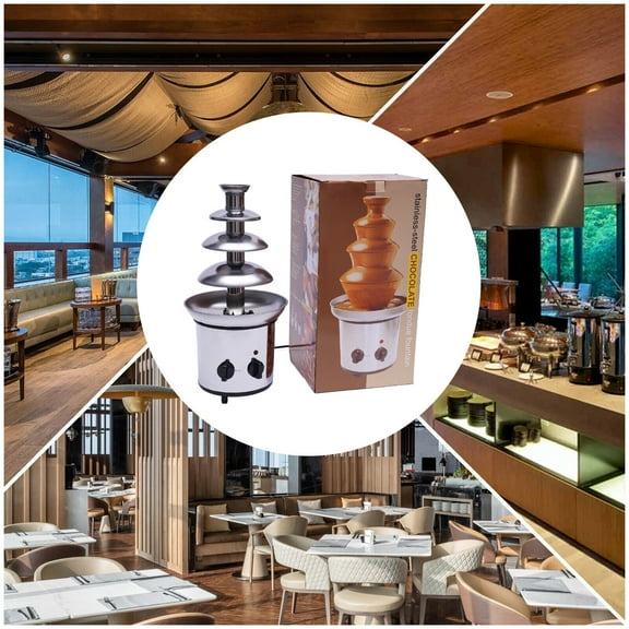 Chocolate Fountain Machine,4 Tier Stainless Luxury Cater Cheese Cascading Fondue for cafes, hotels, milk tea stores