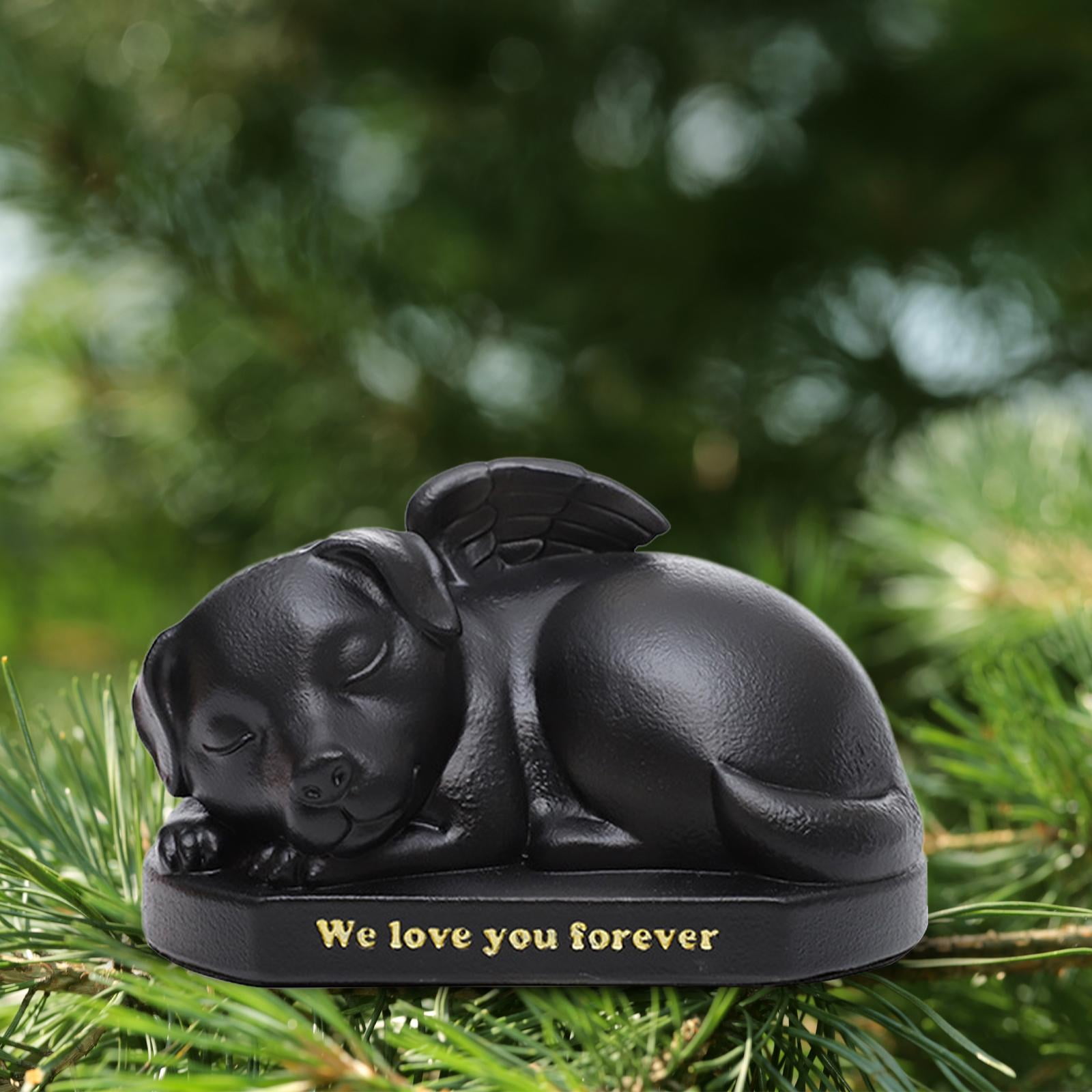 Pet Urns Cremation Memorial Urn Funeral Small Animal Pet Supplies Casket Sleeping in Angel Wing Statue Memory for Living Room for Dog