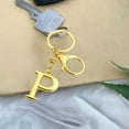 thumbnail image 2 of Cheapark Metal Keychain with Gold Letters A to Z First Letter Pendant for Christmas Gift Holiday Festive Accessories, 2 of 6