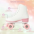 thumbnail image 2 of YYUAN Women's Retro White Pink Double Roller Skates Adult Casual Roller Skates(Women's 7 / Men's 6), 2 of 9