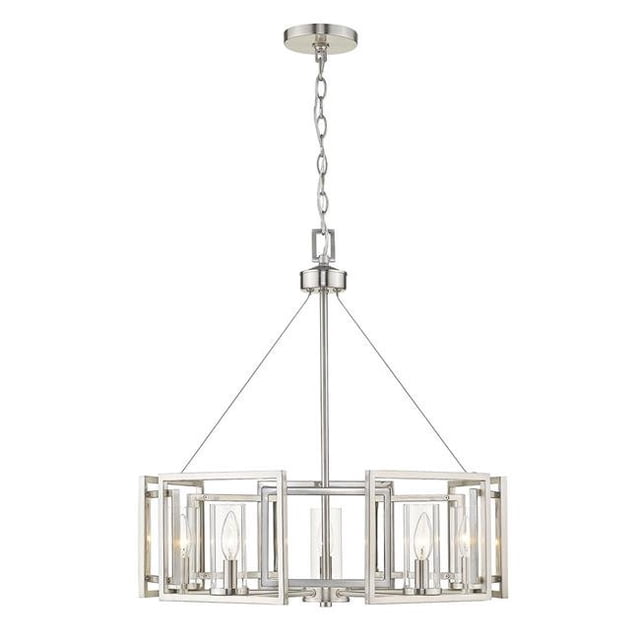 Golden Lighting 6068-5 PW 25 in. Marco 5 Light Pewter Chandelier Ceiling Light