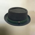 thumbnail image 2 of Men Breathable Soft Cool Mesh Pork Pie Hat, Summer Sun Protection Short Brim Crushable Fedora Hat Lightweight Outdoor Beach Travel Fashion formal Trilby Cap Army Green, 2 of 4