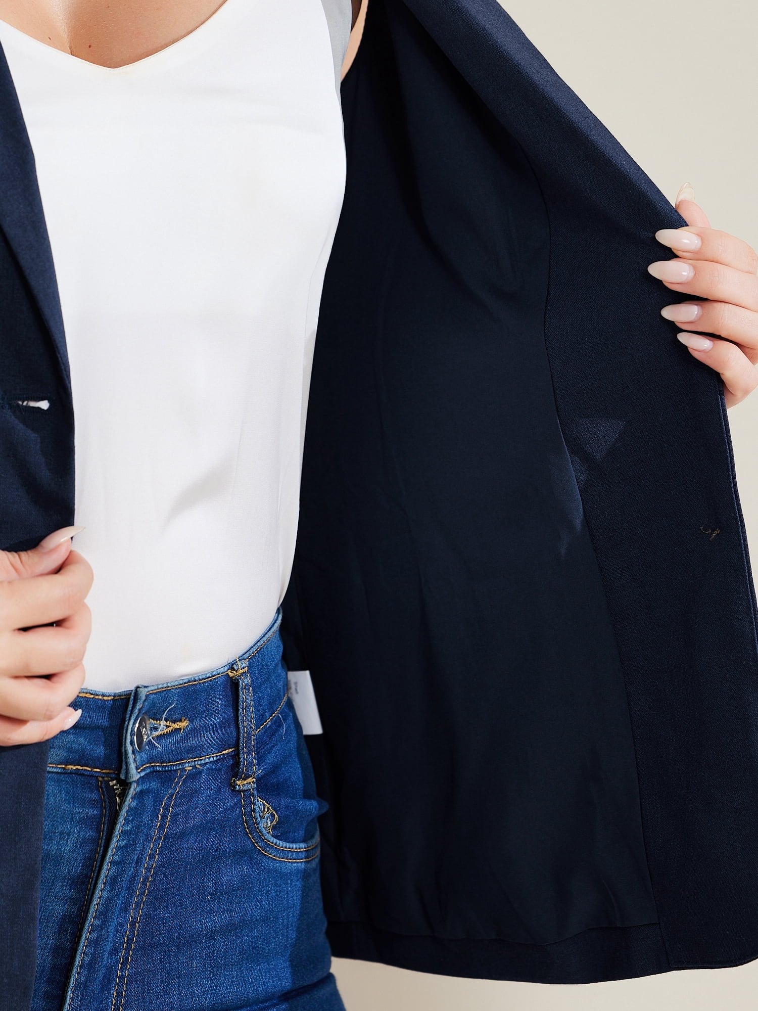 DARING DIVA Sleeveless Blazer for Women's Work Office Suit Vest Jacket M Blue