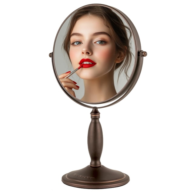 Espejo de maquillaje OVENTE de sobremesa de 8 pulgadas con aumento de 1X/7X MNLAT80ABZ1X7X