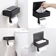 thumbnail image 2 of Portarrollos de papel higiénico de metal con dispensador de toallitas desechables, soporte para papel higiénico de baño con estante, soporte para papel higiénico de pared, 2 of 8