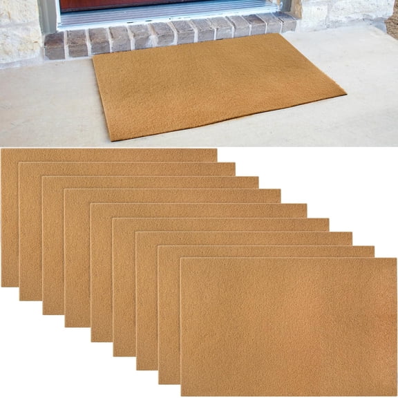 9 Pack Coir Doormats, 30x17 Inch Artificial Blank Door Mats for Crafting, Plain Door Mat for Painting, Welcome Mats for Indoor/Outdoor Use, Front Porch, Entryway, Non-Slip Rubber Backing