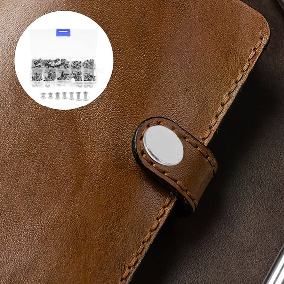 OUNONA  120 Sets Leather Rivet Studs Kit Leathercraft Supplies Silver