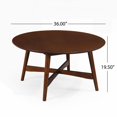 thumbnail image 4 of Table Basse avec Base en Bois Massif et Forme Ronde Classique pour un Style Mi-Siècle, 4 of 9