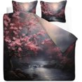 thumbnail image 2 of Árbol Funda Nórdica Tamaño Completo Set, Paisaje Japonés Ropa de Cama Decoración del Dormitorio,, 2 of 7