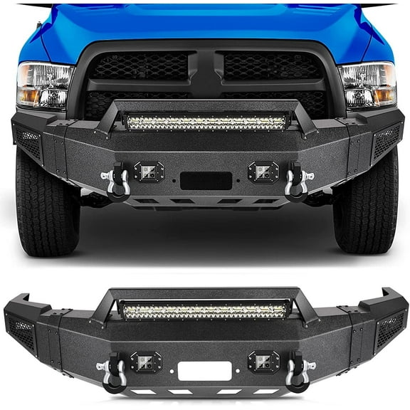 ECCPP Front Bumper Fit for 2010-2018 for Dodge for Ram 2500 3500 with D-ring and Winch Plate ,Texture Black