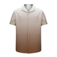 thumbnail image 6 of Summer Shirts For Mens Front Button Lapel Short Sleeve Tops Trendy Gradient Tunics Shirts Trends Lightweight Tunic Blouses Workout Running Gym Clothes, 6 of 6