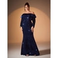 thumbnail image 6 of AURA Plus Size Sequin Evening Dress One Shoulder Mermaid Formal Gown 0XL 4XL, 6 of 8