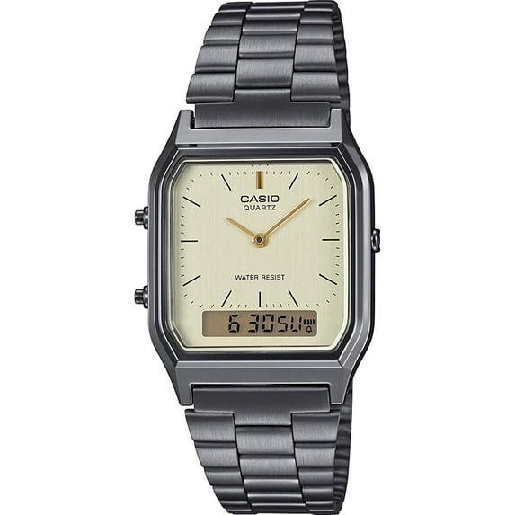 AQ-230EGG-9A Casio Unisex Vintage Watch Yellow Face Stainless Steel