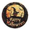 thumbnail image 1 of WHEANG Halloween Pumpkin Wooden Round Sign Creative Decorative Sign (11.8*11.8 Inch), 1 of 4