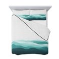 thumbnail image 7 of Teal Ombre Queen Size Down Alternative Comforter, Lightweight Comforter Quilt Bedding Set with Pillow Shams Summer Minimalist Ocean Waves All Seasons Bed Comforter Duvet Insert 90"x96", 7 of 7
