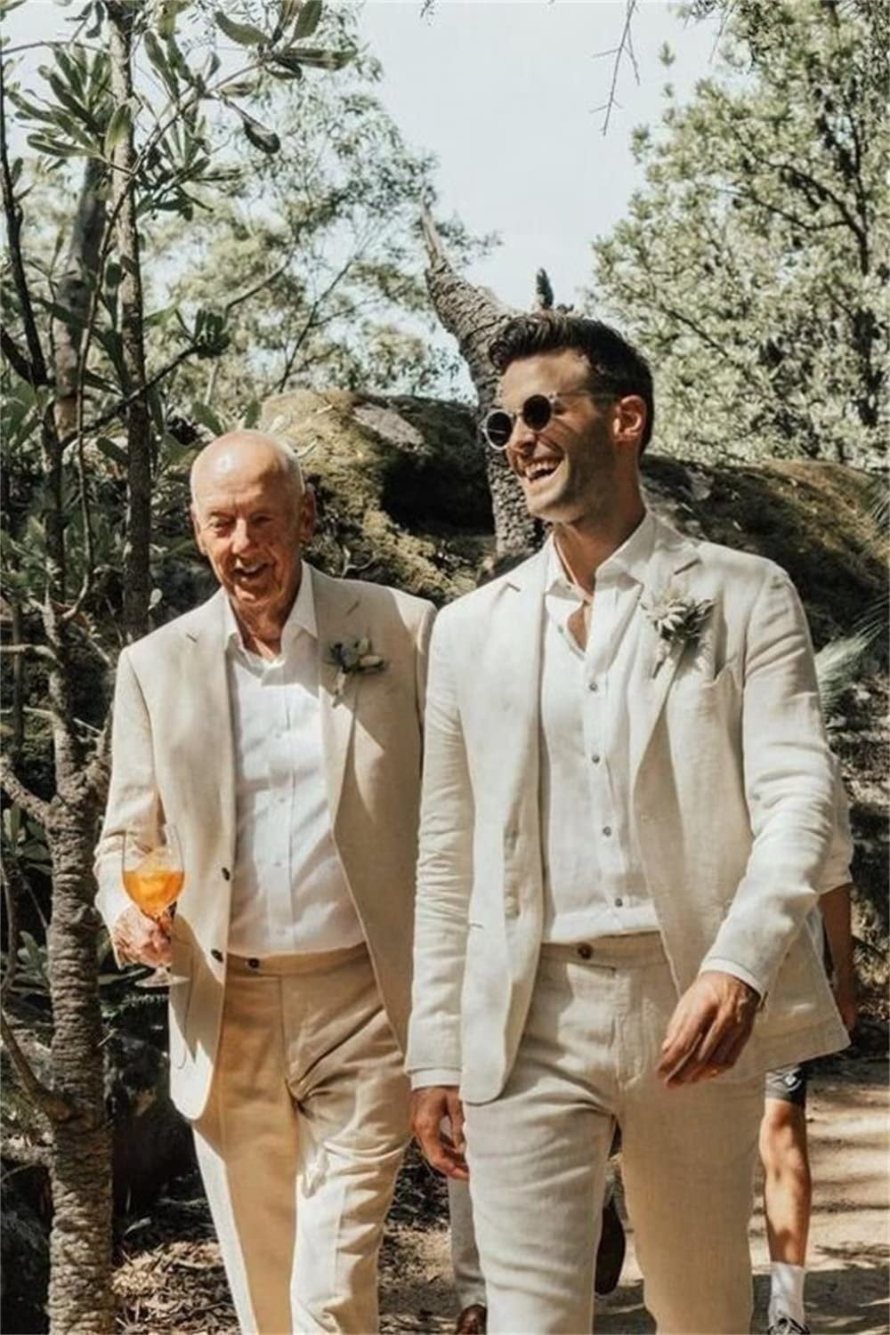 beige linen blazer