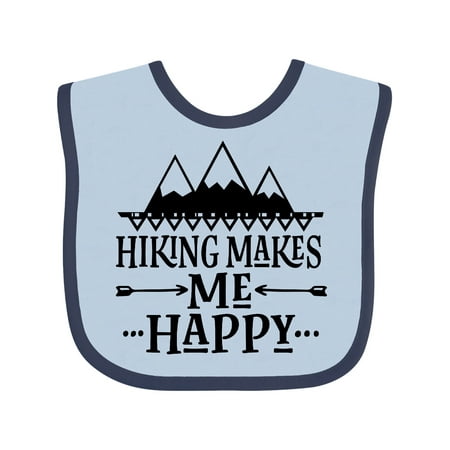 

Inktastic Hiking Makes Me Happy Mountain Hiker Gift Baby Boy or Baby Girl Bib