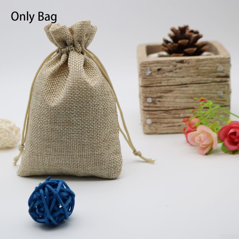 10-50pcs Linen Sack Drawstring Jute Gift Bags Wedding Favor Candy Xmas Pouch CN 