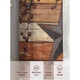 thumbnail image 6 of Texas Star Vintage Sheer Curtains 96 Inch Length 2 Panels Set Window Treatments, Berry Burnt Orange Brown Wooden Rod Pocket Semi Curtains for Living Room/Bedroom/Kitchen Décor, 104"W x 96"L, 6 of 7