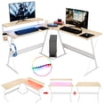 thumbnail image 5 of Bestier 55 inch L-Shaped Gaming Computer Desk with Monitor Stand Home Office Corner Desk, 5 of 5