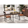 thumbnail image 4 of 3-Piece Dining Table Set for 2, Small Table with 2 PU Chairs, Metal Frame, 4 of 7