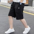 thumbnail image 2 of Cargo Shorts Boys Black Pants Casual Straight Leg Toddler Shorts Size 6-7 Years Boys Pants Summer&nbsp;Clothing, 2 of 5