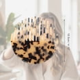 thumbnail image 2 of Unique Bargains 1 Pc Convenient Round Hair Comb Beige Black Acetate Sheet, 2 of 6