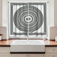thumbnail image 2 of Ambesonne Greek Kitchen Curtains, Antique Frame Set Designed, 55"x39", White and Black, 2 of 3