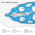 thumbnail image 5 of Fotbe Cute Polar Bear Pattern Velvet Decorative Throw Pillow Covers with Elegant Piping, Soft Plush Cushion Cover for Sofa, Bed, Car, Office-20"x20", 5 of 8