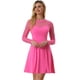 thumbnail image 1 of Vestido corto de una línea de fiesta de patinadora transparente de malla con lunares de corazón para mujer Allegra K Rosa Caliente XS, 1 of 2