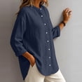 thumbnail image 6 of SOOMLON Button up Shirts for Women Plus Size Crew Neck 3/4 Sleeve Cardigan Loose Solid Tunic Top Casual Work Blouse, 6 of 6