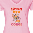 thumbnail image 4 of Inktastic Corgi Dog Lover Gift Women's V-Neck T-Shirt, 4 of 5
