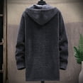 thumbnail image 3 of cllios Mens Long Cardigan Hoodies Full Zip Fleece Lined Sweaters Open Front Lightweight Hooded Knitted Cardigan Sweater Winter Warm Coats with Pockets, 3 of 4