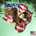 thumbnail image 2 of Designocracy Set of 2 American Independence Eagle Wooden Ornaments 5.5", 2 of 5
