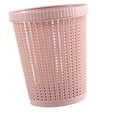 thumbnail image 3 of Bolsa para tirar, bote de basura, ratán de imitación, cubo de basura de plástico redondo, cesta de almacenamiento de basura sin cubierta para el hogar, color rosa L, 3 of 6