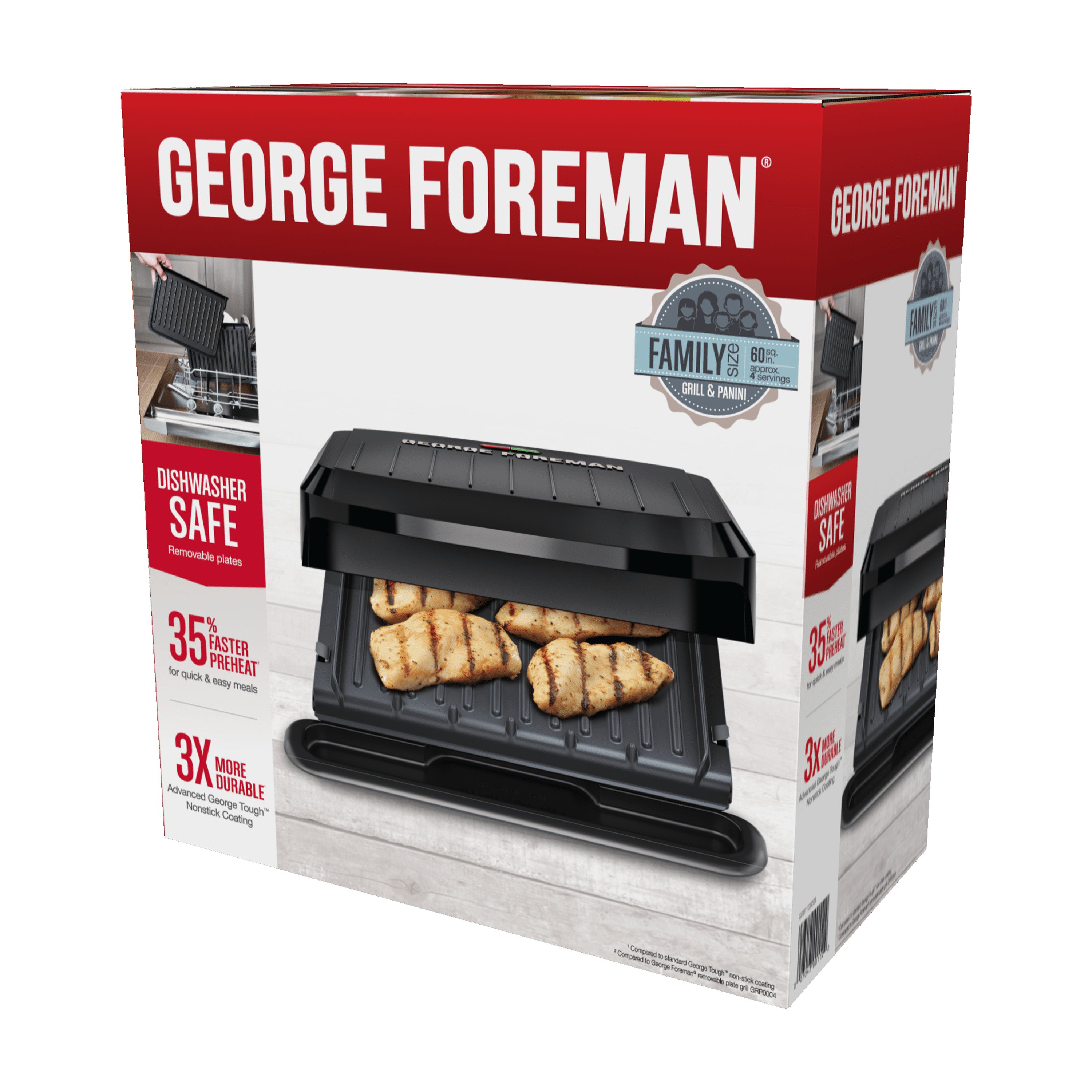 George Foreman 4-Serving Electric Grill & Panini Press photo 2