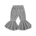 thumbnail image 5 of Seyurigaoka Kids Baby Girls Velvet Bell-Bottoms Long Flared Trousers Casual Elastic Waist Pants, 5 of 7