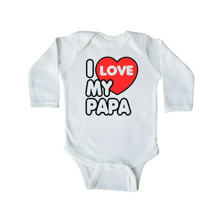 

Inktastic I Love my Papa Gift Baby Boy or Baby Girl Long Sleeve Bodysuit