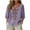 Purple, variant on Qulqfy Embroidered Womens Tops Floral Fall Casual 3/4 Sleeve Army Green Tunic Henley V-Neck Cute Comfy Shirts L