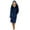 Dark Blue, variant on Bathrobe for Women Long Plush Bathrobe Women Winter Lengthened Plush Shawl Bathrobe Long Sleeve Robe Hooded Coat