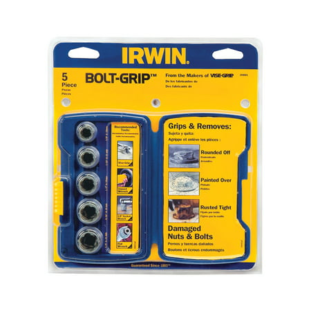 Irwin BOLT-GRIP Assorted Sizes Steel Bolt Extractor Set 5 pc.