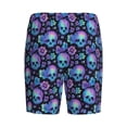 thumbnail image 2 of Lsque blue daisy Skull flower Mens Sleep Pajama Shorts,Short Pajama Pants, Cotton Ultra-Soft Knit-4X-Large, 2 of 9