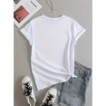 thumbnail image 3 of [Soft Graphic Tee] Soft & Comfortable Women's Peace Love Dogs Graphic Tee | Short Sleeve Crewneck T-Shirt, White Casual Summer Top with Colorful Paw Print Design, 3 of 7